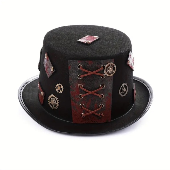 🆕 Gothic Steampunk “Time Traveler” Top Hat Unisex Festive-wear 🎩 - Picture 8 of 10